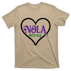 Nola Strong Black Heart Support New Orleans Pray Louisiana T-Shirt