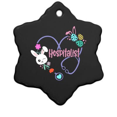 Nursing School Bunny Nurse Easter Day Hospitalist Funny Gift Ceramic Star Ornament