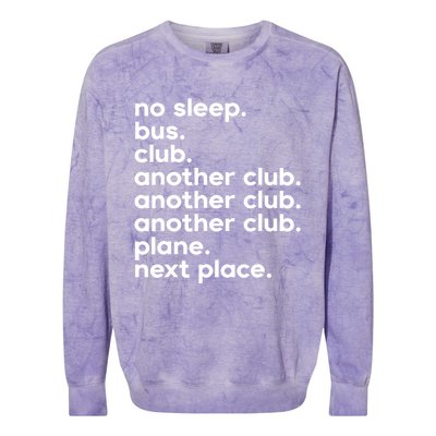 No Sleep Bus Club Another Club Plane Next Place Colorblast Crewneck Sweatshirt