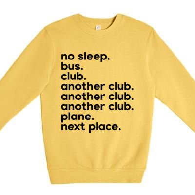 No Sleep Bus Club Another Club Plane Next Place Premium Crewneck Sweatshirt