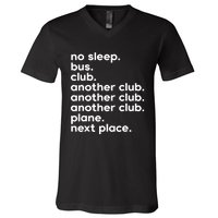 No Sleep Bus Club Another Club Plane Next Place V-Neck T-Shirt