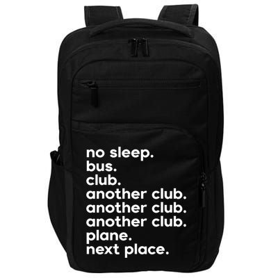 No Sleep Bus Club Another Club Plane Next Place Impact Tech Backpack