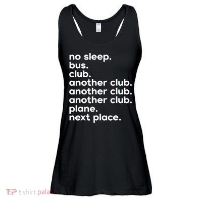 No Sleep Bus Club Another Club Plane Next Place Ladies Essential Flowy Tank