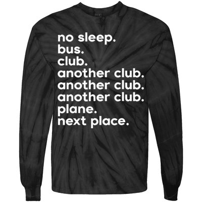 No Sleep Bus Club Another Club Plane Next Place Tie-Dye Long Sleeve Shirt