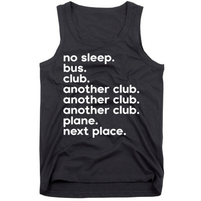 No Sleep Bus Club Another Club Plane Next Place Tank Top