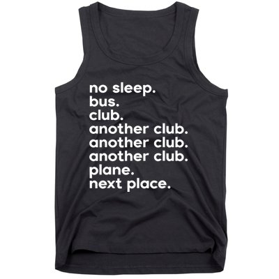 No Sleep Bus Club Another Club Plane Next Place Tank Top