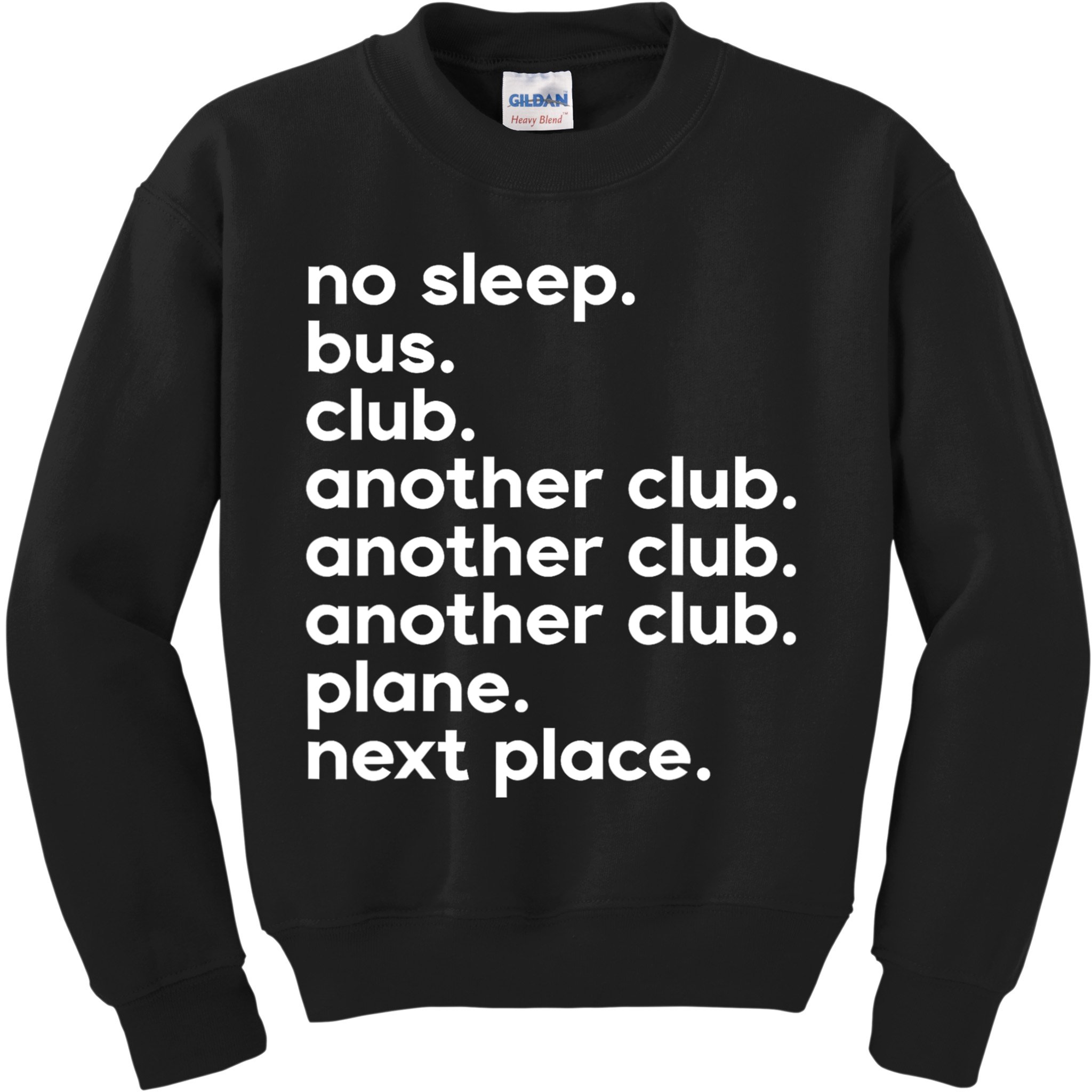 No Sleep Bus Club Another Club Plane Next Place Kids Sweatshirt