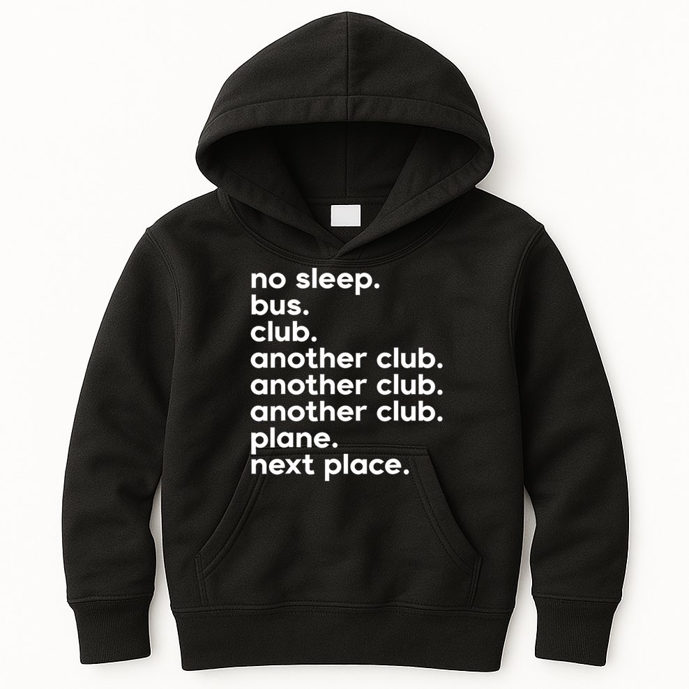 No Sleep Bus Club Another Club Plane Next Place Kids Hoodie