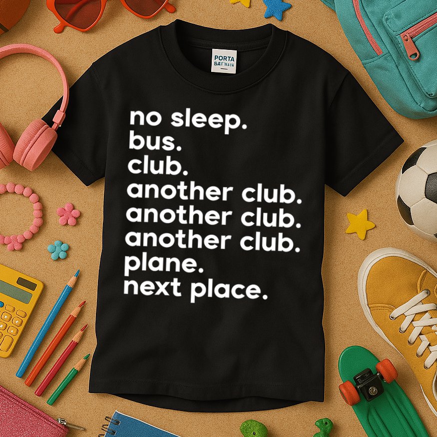 No Sleep Bus Club Another Club Plane Next Place Kids T-Shirt