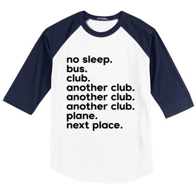 No Sleep Bus Club Another Club Plane Next Place Baseball Sleeve Shirt