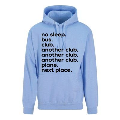 No Sleep Bus Club Another Club Plane Next Place Unisex Surf Hoodie