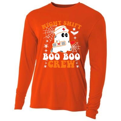 Night Shift Boo Boo Crew Gift Funny Nurse Ghost Halloween Gift Cooling Performance Long Sleeve Crew