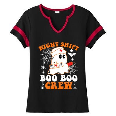 Night Shift Boo Boo Crew Gift Funny Nurse Ghost Halloween Gift Ladies Halftime Notch Neck Tee