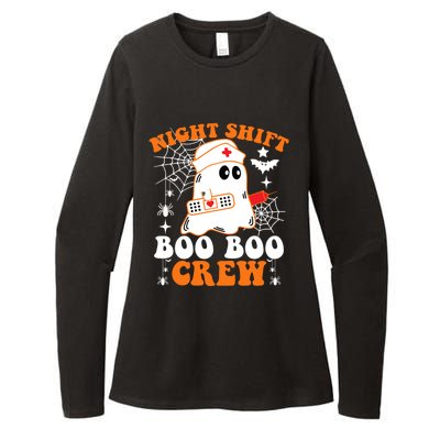 Night Shift Boo Boo Crew Gift Funny Nurse Ghost Halloween Gift Womens CVC Long Sleeve Shirt