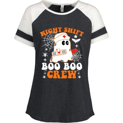 Night Shift Boo Boo Crew Gift Funny Nurse Ghost Halloween Gift Enza Ladies Jersey Colorblock Tee