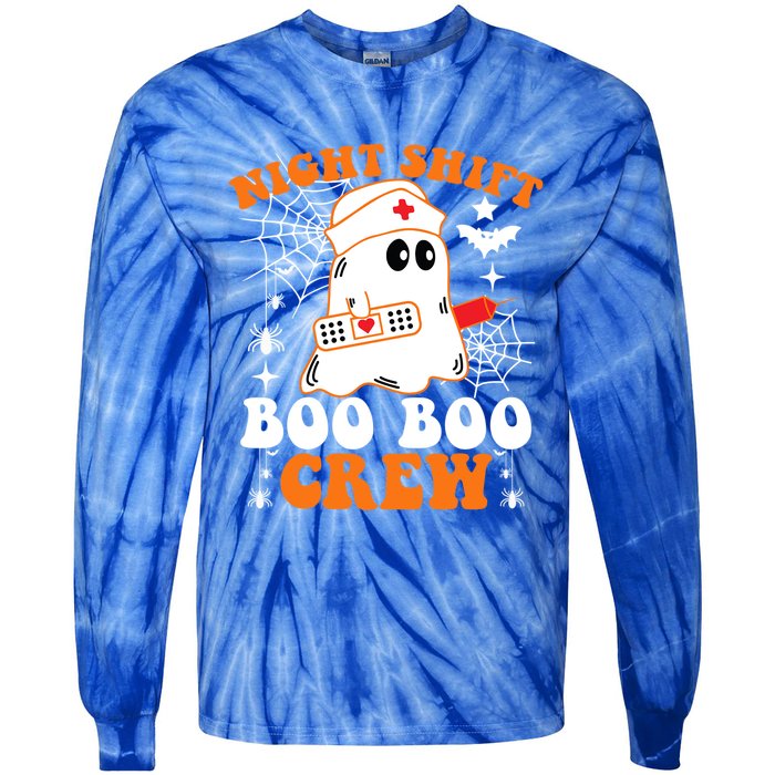 Night Shift Boo Boo Crew Gift Funny Nurse Ghost Halloween Gift Tie-Dye Long Sleeve Shirt