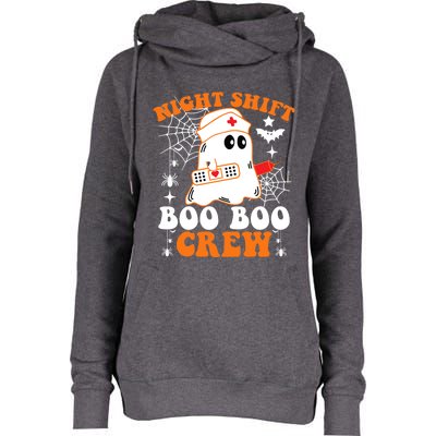 Night Shift Boo Boo Crew Gift Funny Nurse Ghost Halloween Gift Womens Funnel Neck Pullover Hood