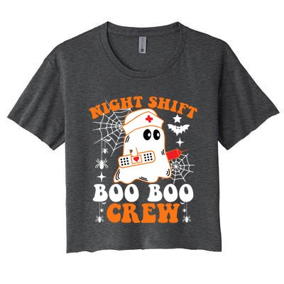 Night Shift Boo Boo Crew Gift Funny Nurse Ghost Halloween Gift Women's Crop Top Tee