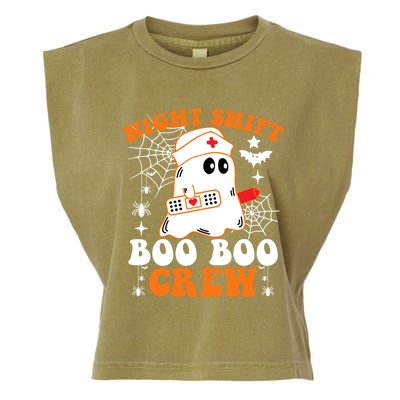 Night Shift Boo Boo Crew Gift Funny Nurse Ghost Halloween Gift Garment-Dyed Women's Muscle Tee