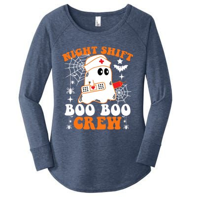 Night Shift Boo Boo Crew Gift Funny Nurse Ghost Halloween Gift Women's Perfect Tri Tunic Long Sleeve Shirt