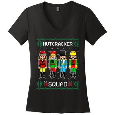 Nutcracker Squad Ballet Dance Christmas Matching Family Women's V-Neck T-Shirt