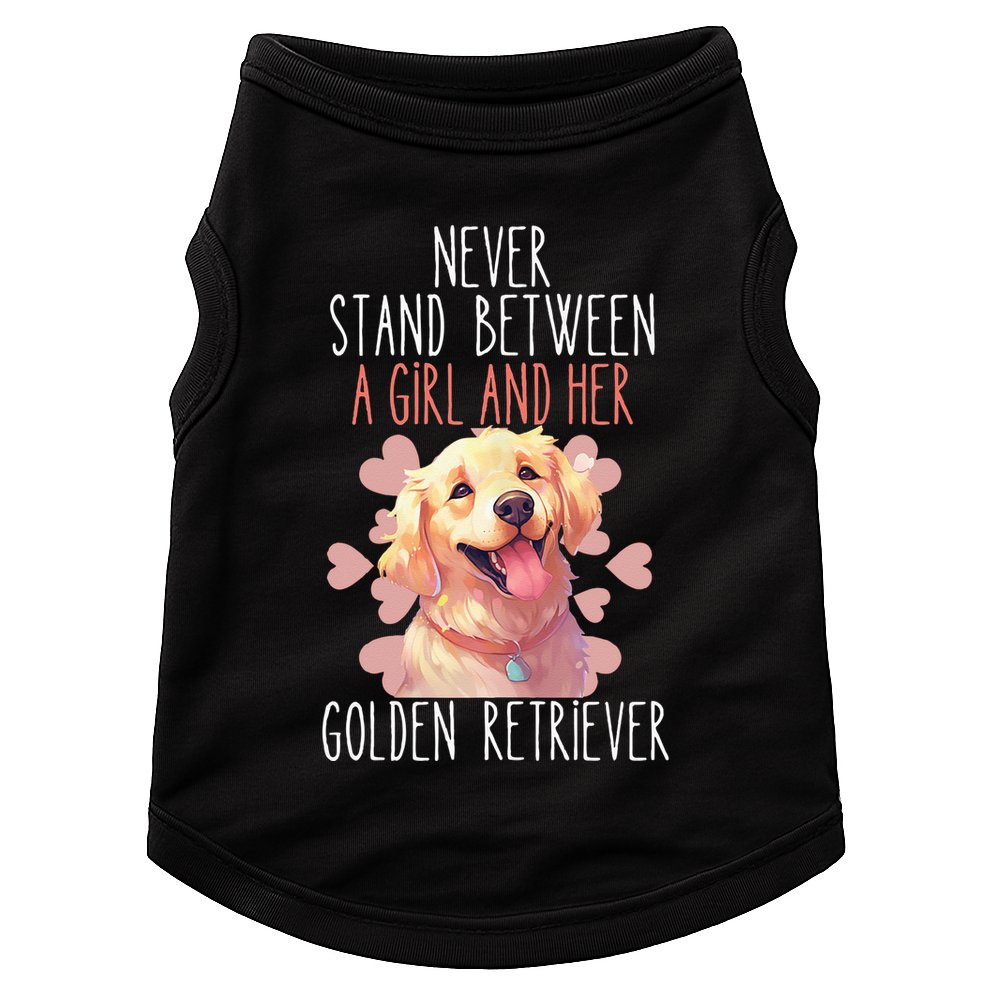 Never Stand Between A And Her Golden Retriever Dog Love Doggie Tank