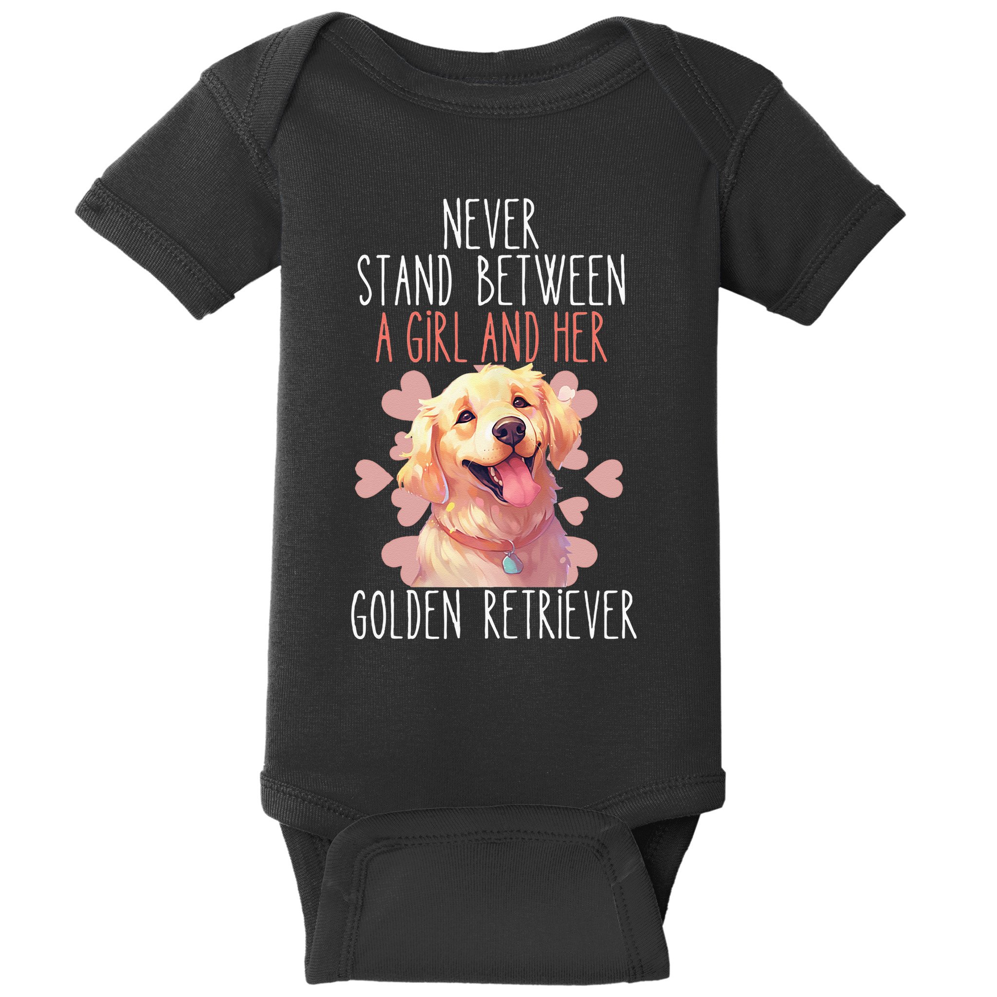 Never Stand Between A And Her Golden Retriever Dog Love Baby Bodysuit