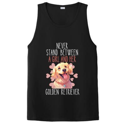 Never Stand Between A And Her Golden Retriever Dog Love PosiCharge Competitor Tank