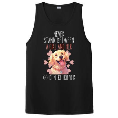 Never Stand Between A And Her Golden Retriever Dog Love PosiCharge Competitor Tank