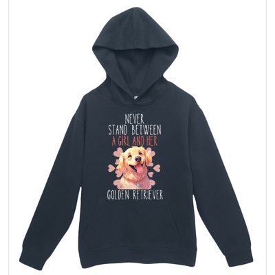 Never Stand Between A And Her Golden Retriever Dog Love Urban Pullover Hoodie