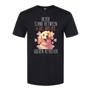 Never Stand Between A And Her Golden Retriever Dog Love Softstyle CVC T-Shirt