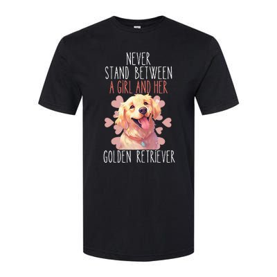 Never Stand Between A And Her Golden Retriever Dog Love Softstyle CVC T-Shirt