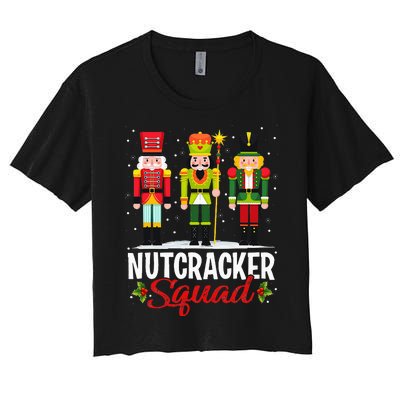 Nutcracker Squad Ballet Dance Matching Family Xmas Women's Crop Top Tee