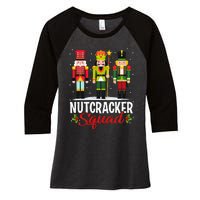 Nutcracker Squad Ballet Dance Matching Family Xmas Women's Tri-Blend 3/4-Sleeve Raglan Shirt