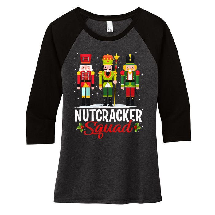 Nutcracker Squad Ballet Dance Matching Family Xmas Women's Tri-Blend 3/4-Sleeve Raglan Shirt