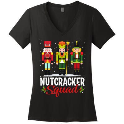 Nutcracker Squad Ballet Dance Matching Family Xmas Women's V-Neck T-Shirt