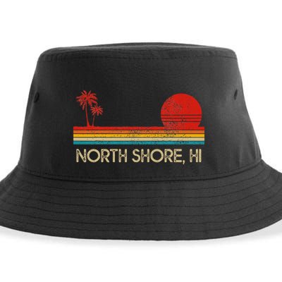 North Shore Beach Hawaii Surf Surfer Retro Sunset Vintage Sustainable Bucket Hat