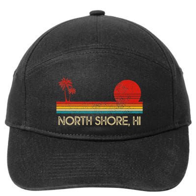 North Shore Beach Hawaii Surf Surfer Retro Sunset Vintage 7-Panel Snapback Hat