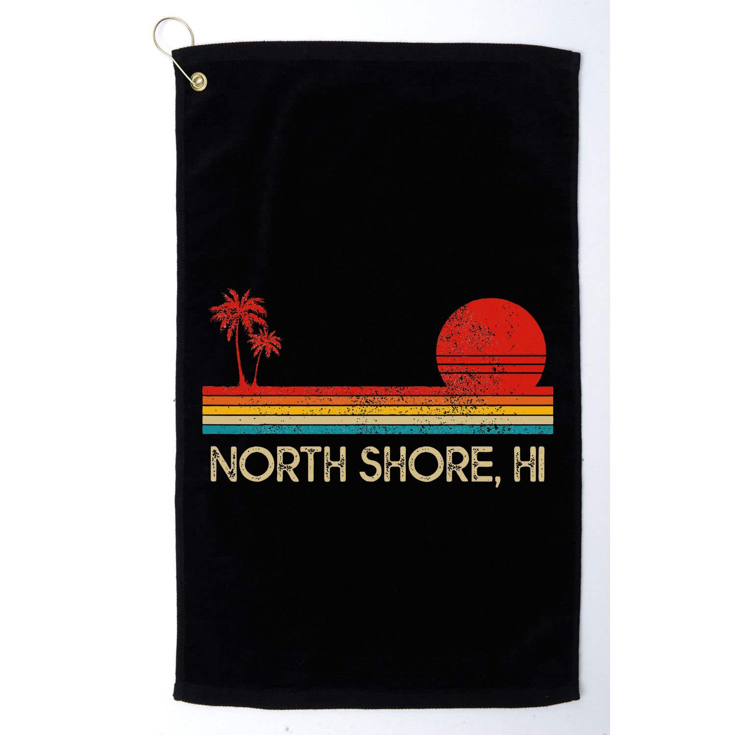 North Shore Beach Hawaii Surf Surfer Retro Sunset Vintage Golf Towel