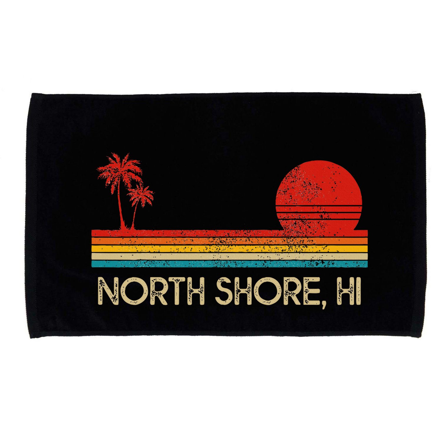 North Shore Beach Hawaii Surf Surfer Retro Sunset Vintage Microfiber Hand Towel