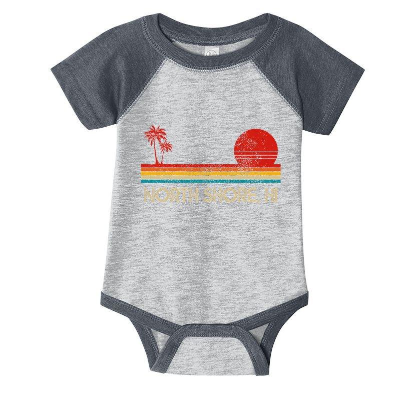 North Shore Beach Hawaii Surf Surfer Retro Sunset Vintage Infant Baby Jersey Bodysuit
