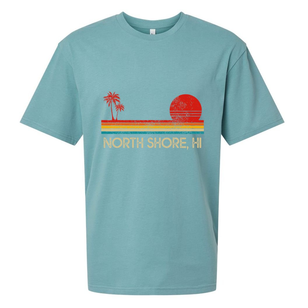 North Shore Beach Hawaii Surf Surfer Retro Sunset Vintage Sueded Cloud Jersey T-Shirt