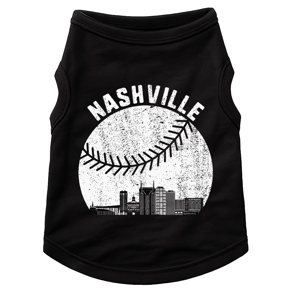 Nashville Skyline Baseball Fan Vintage Nashville Baseball Doggie Tank