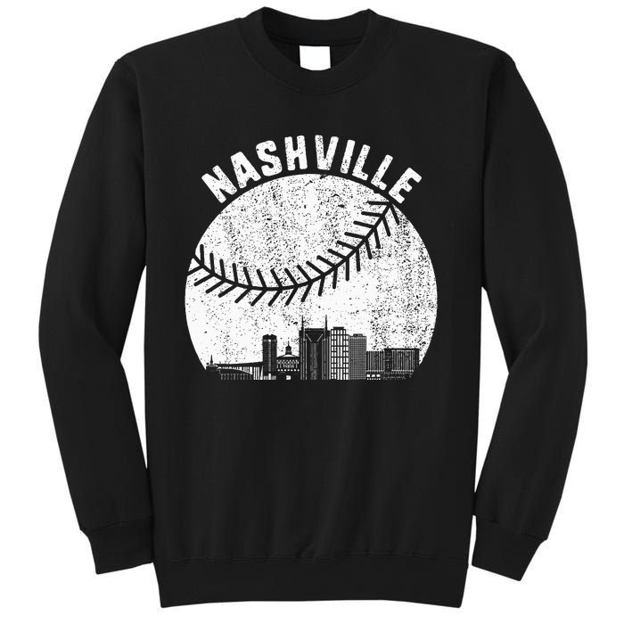 Nashville Skyline Baseball Fan Vintage Nashville Baseball Sweatshirt