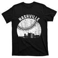 Nashville Skyline Baseball Fan Vintage Nashville Baseball T-Shirt