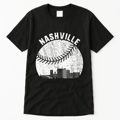 Nashville Skyline Baseball Fan Vintage Nashville Baseball Tall T-Shirt