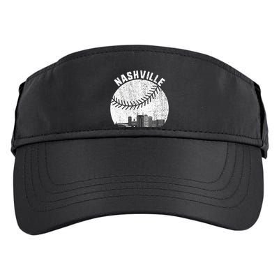 Nashville Skyline Baseball Fan Vintage Nashville Baseball Adult Drive Performance Visor