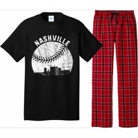 Nashville Skyline Baseball Fan Vintage Nashville Baseball Pajama Set