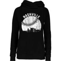 Nashville Skyline Baseball Fan Vintage Nashville Baseball Womens Funnel Neck Pullover Hood