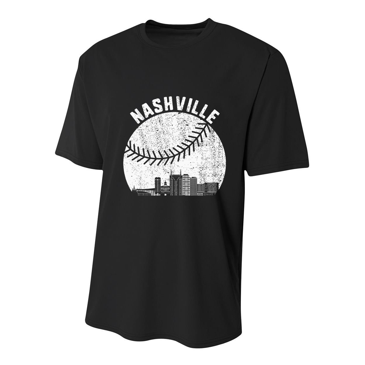 Nashville Skyline Baseball Fan Vintage Nashville Baseball Youth Performance Sprint T-Shirt